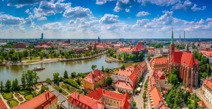 The beautiful city of Wrocław